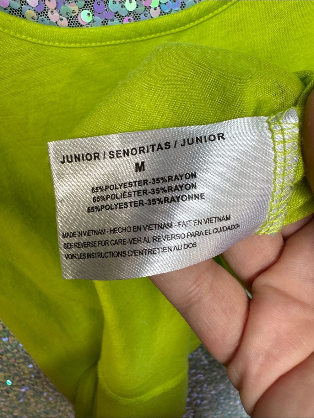 BONGO Neon Lime Stud-Shoulder Sleeveless Tank Top - Low Back - Picture 4 of 7